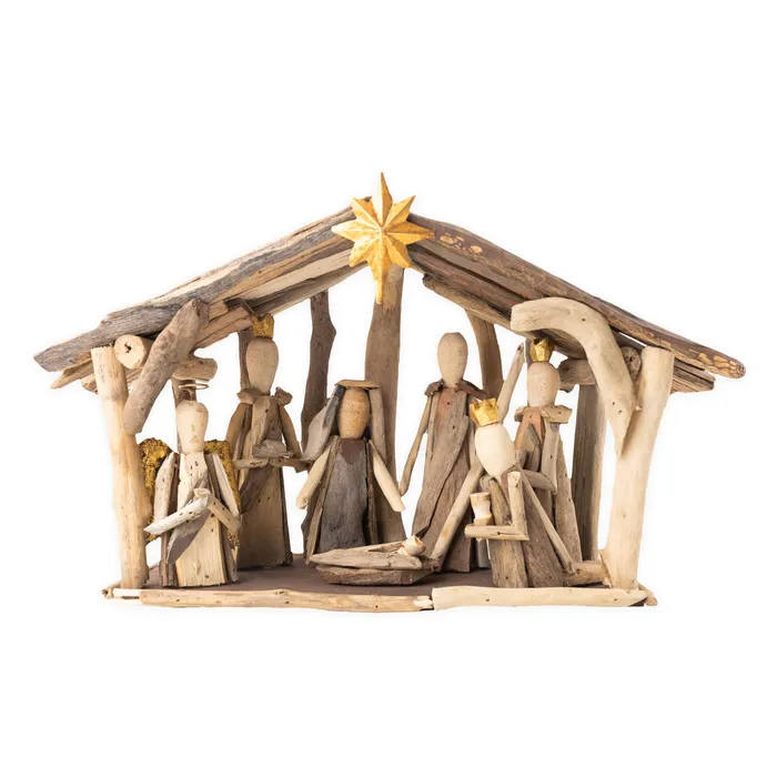 Handmade Driftwood Nativity in Creche 165 TRADECIE Earrings