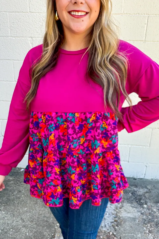 Haptics Earrings Berry Sweet To Me Babydoll Top