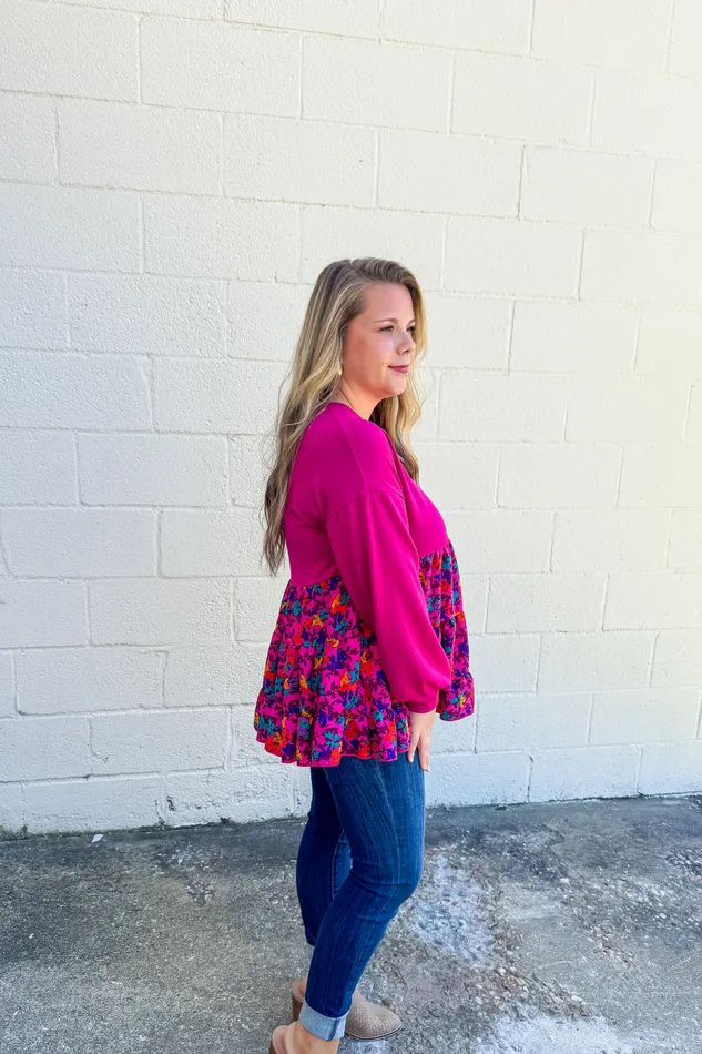 Haptics Earrings Berry Sweet To Me Babydoll Top