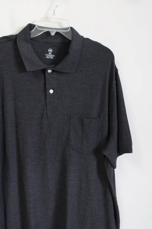 HB Charcoal Gray Polo Pocket Shirt 2XL HB Earrings
