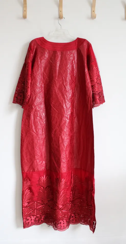 HD Earrings NEW HD Red Embellished Maxi Dress 2XL
