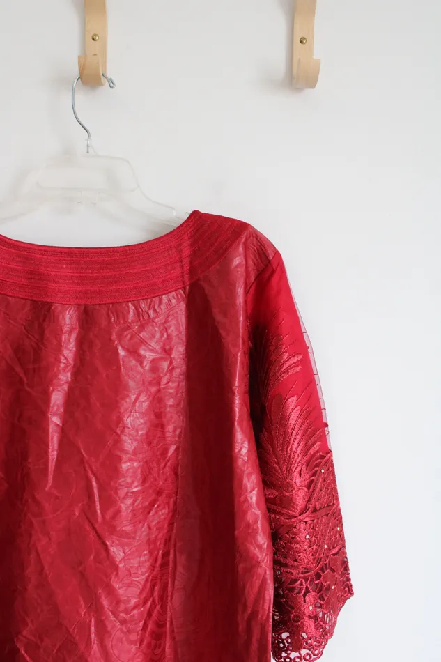 HD Earrings NEW HD Red Embellished Maxi Dress 2XL
