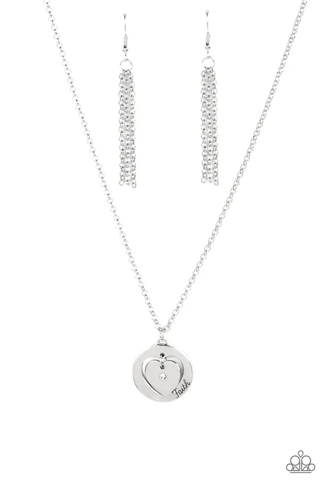 Heart Full of Faith White Paparazzi Accessories Necklaces