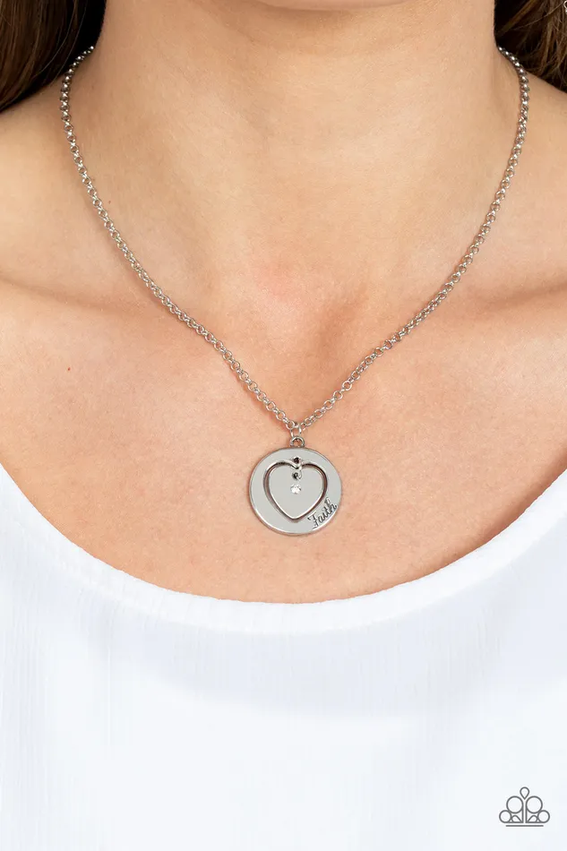 Heart Full of Faith White Paparazzi Accessories Necklaces