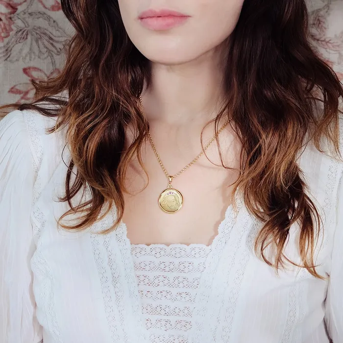 Hecate Goddess of Magic Triple Amethyst Medallion Necklace COMMON ERA Necklaces