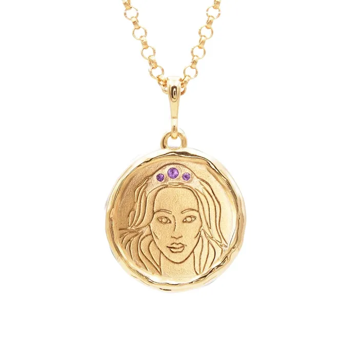 Hecate Goddess of Magic Triple Amethyst Medallion Necklace COMMON ERA Necklaces