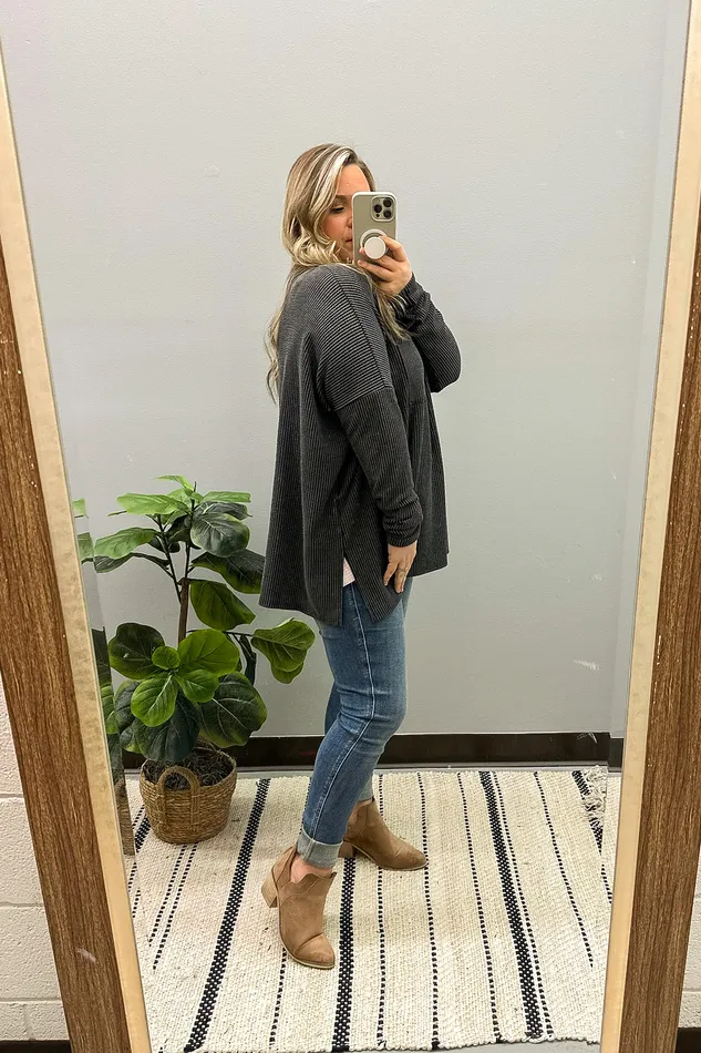 Heimish All Things Good Ribbed Dolman Top Earrings