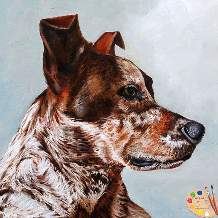 Herding Dog Oil Portrait Portraits by NC Earrings