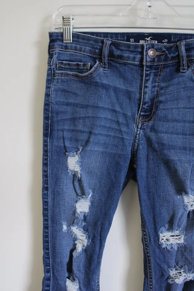 Hollister MidRise Supe Skinny Distressed Jeans 5 Short Hollister Earrings