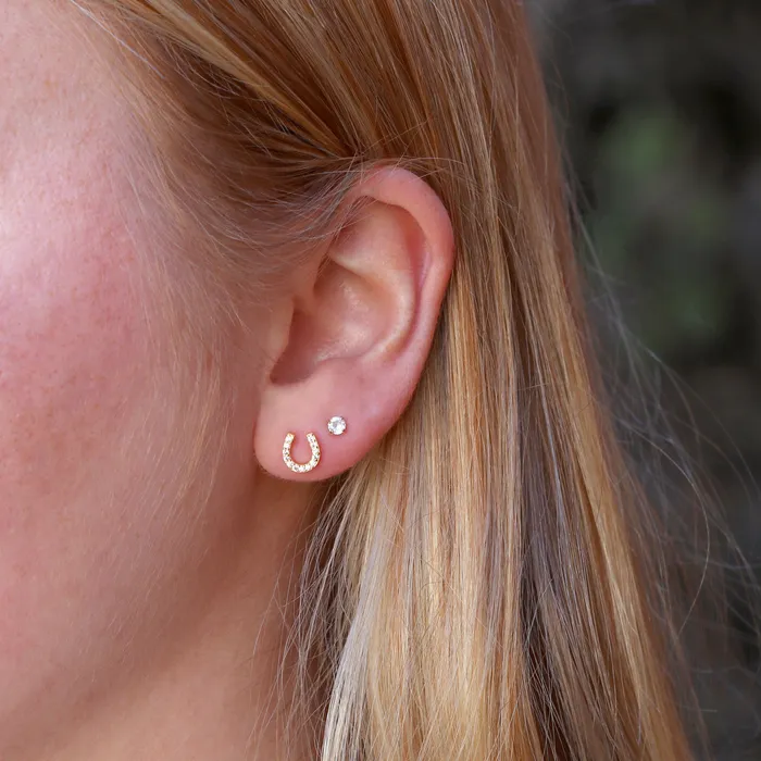 Horseshoe Crystal Stud Earrings kris nations Earrings
