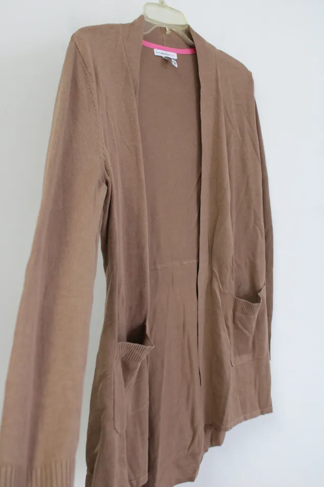 Isaac Mizrahi Live Brown Knit Cardigan M Isaac Mizrahi Earrings