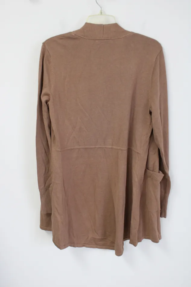 Isaac Mizrahi Live Brown Knit Cardigan M Isaac Mizrahi Earrings