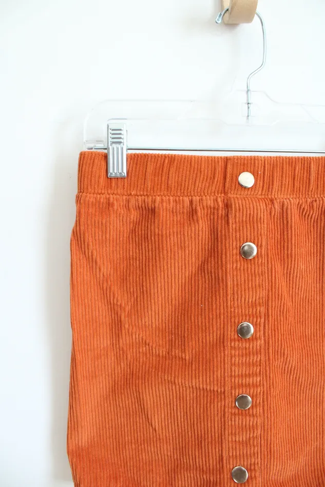 Isaac Mizrahi Orange Corduroy Skirt Youth L 1012 Isaac Mizrahi Earrings