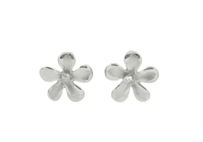 Island Fine Jewelry Earrings Sterling Silver Hibiscus Earrings small
