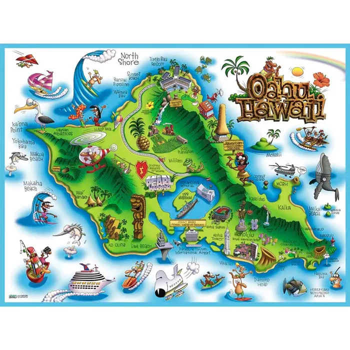 ISLANDFUN Earrings Oahu Hawaii Jigsaw Puzzle by Steve Gray 500 Pieces