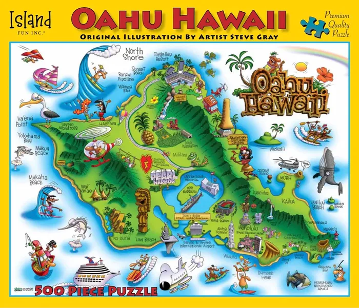 ISLANDFUN Earrings Oahu Hawaii Jigsaw Puzzle by Steve Gray 500 Pieces