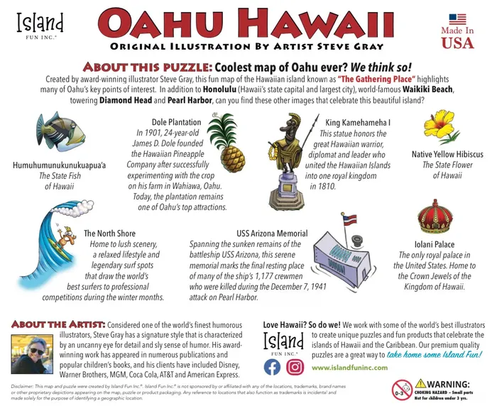 ISLANDFUN Earrings Oahu Hawaii Jigsaw Puzzle by Steve Gray 500 Pieces