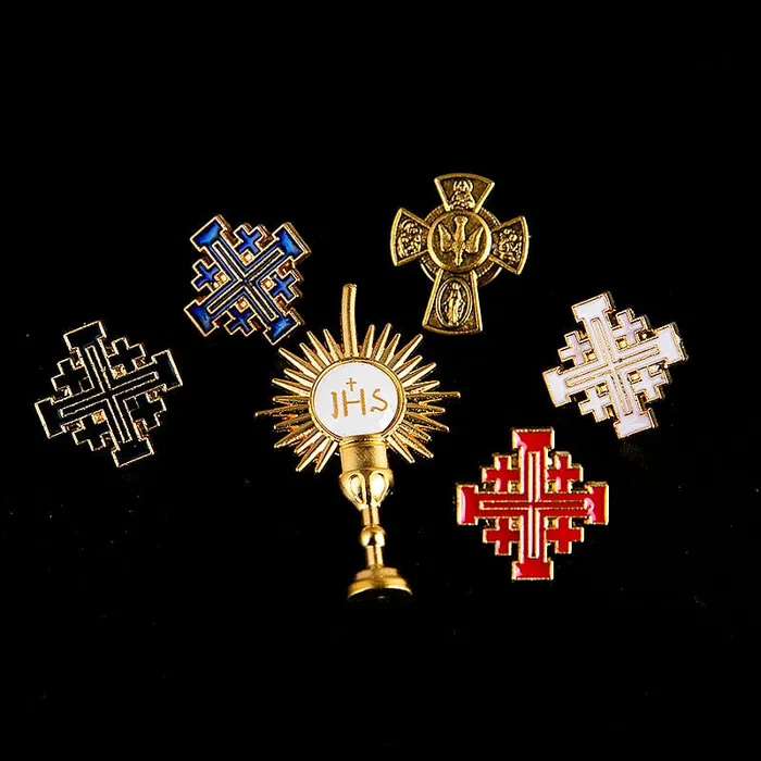 Jerusalem Cross Pins Lords Guidance Necklaces
