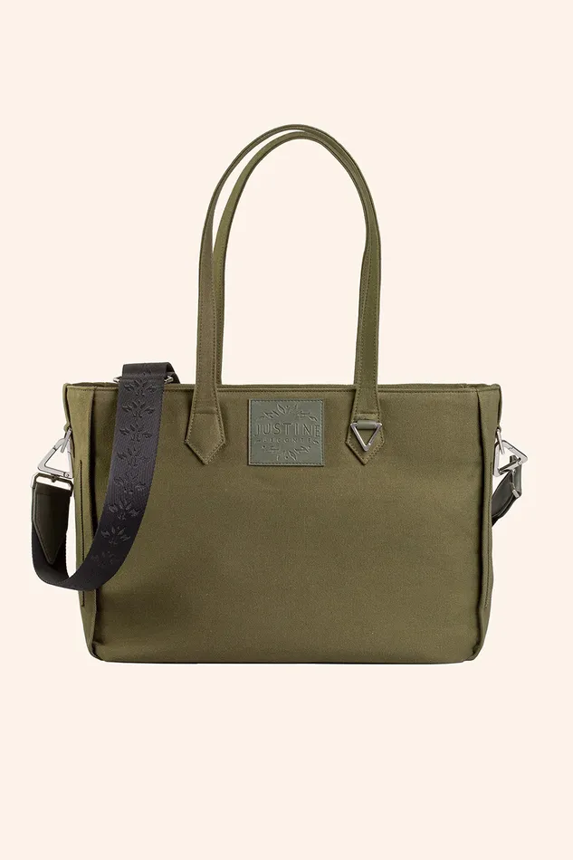 JL tote bag canvas Olive green justineleconte1 Earrings