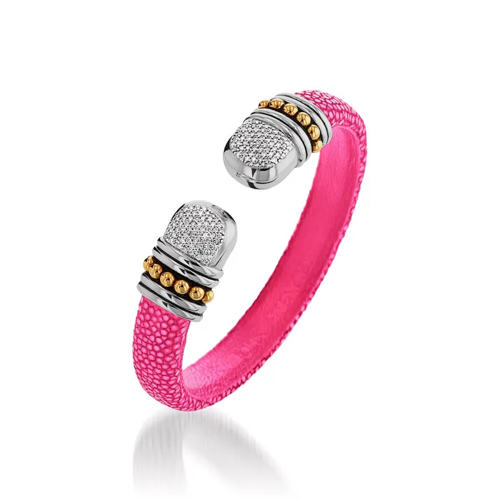 John Atencio Earrings Apollo Shagreen Cuff with Pave Diamonds