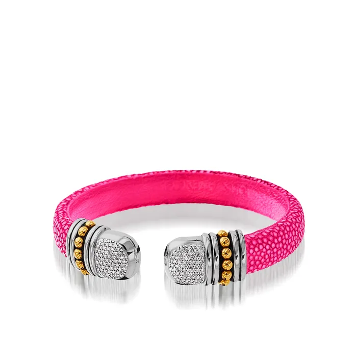 John Atencio Earrings Apollo Shagreen Cuff with Pave Diamonds