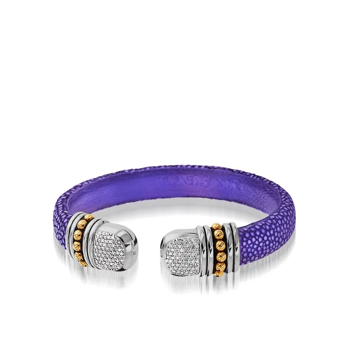John Atencio Earrings Apollo Shagreen Cuff with Pave Diamonds