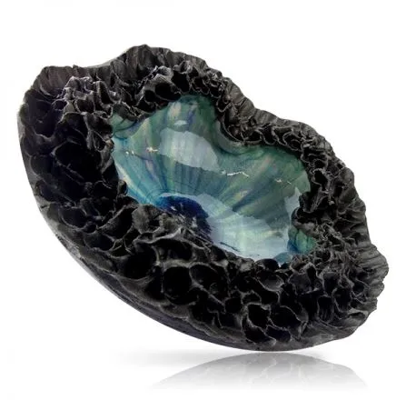 JOYCRAFTERSINC Rakufired Lava Burst Ceramic Crater Bowl 95 Earrings