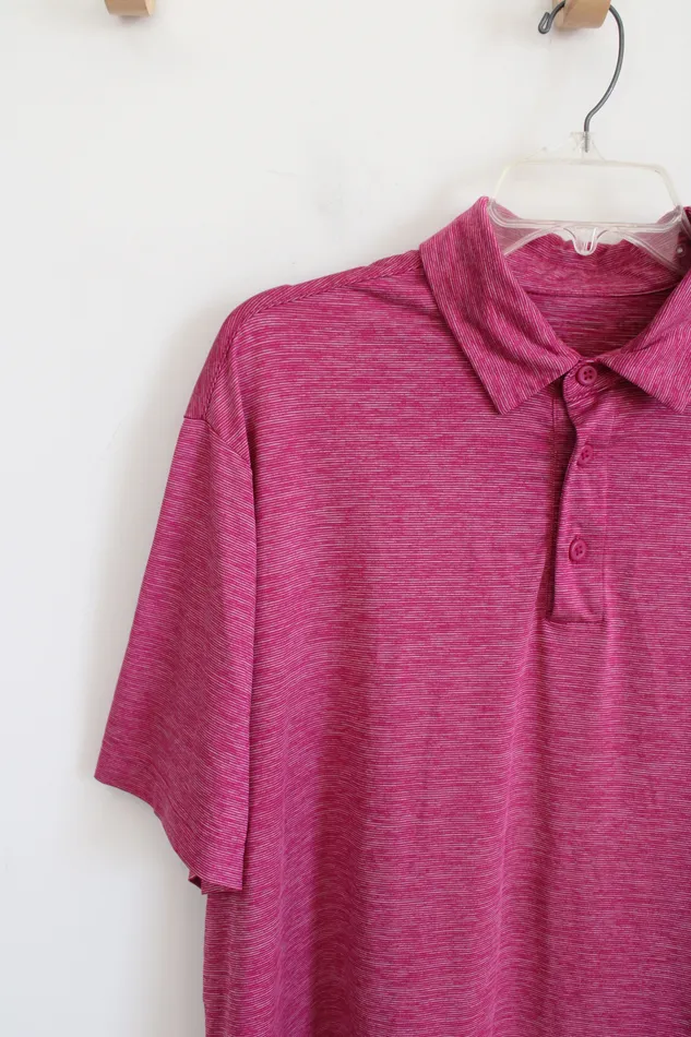 Jubilee Thrift Earrings Magenta Pink Polo Shirt XL