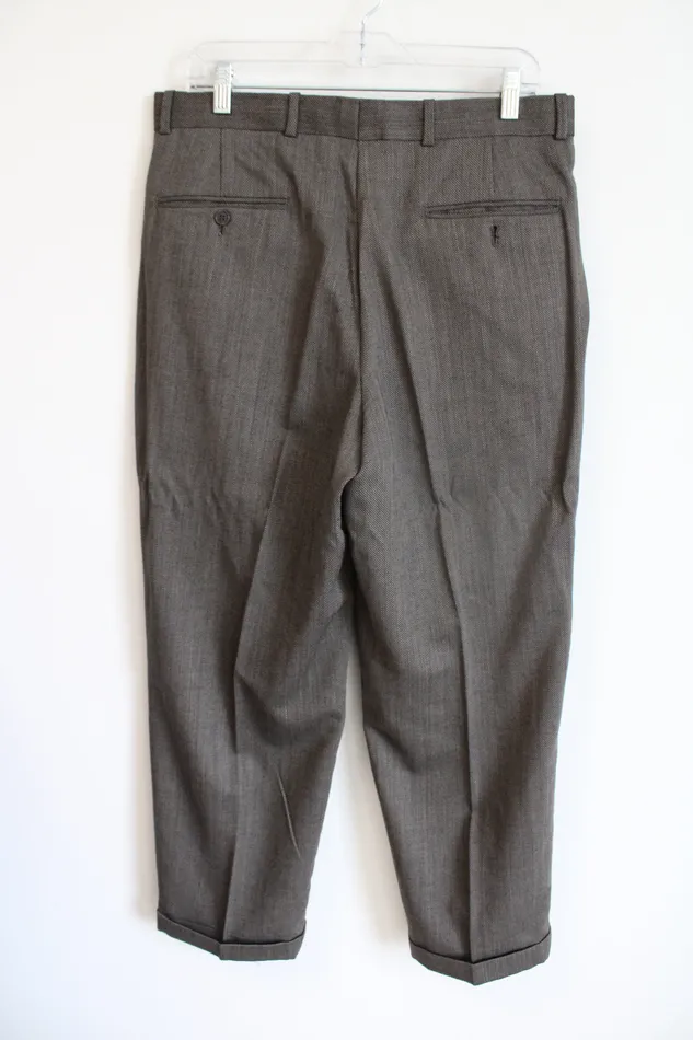 Jubilee Thrift Earrings Vintage Brown Trouser Pants 32X27