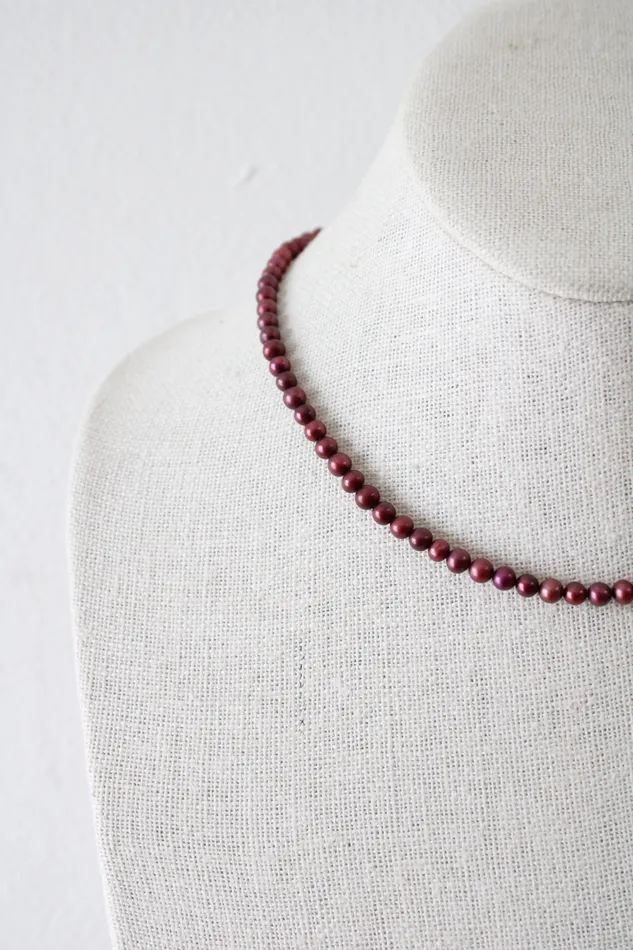 Jubilee Thrift Necklaces Wine Red Genuine Pearl Necklace