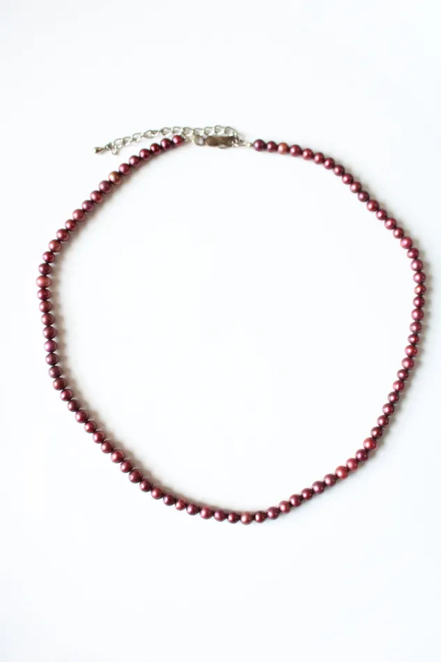 Jubilee Thrift Necklaces Wine Red Genuine Pearl Necklace