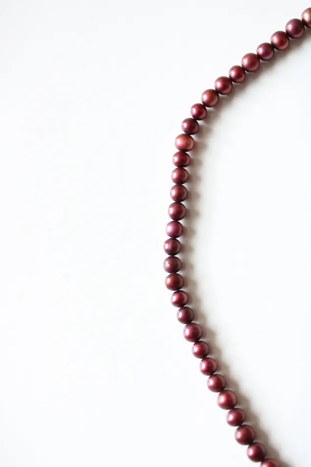 Jubilee Thrift Necklaces Wine Red Genuine Pearl Necklace