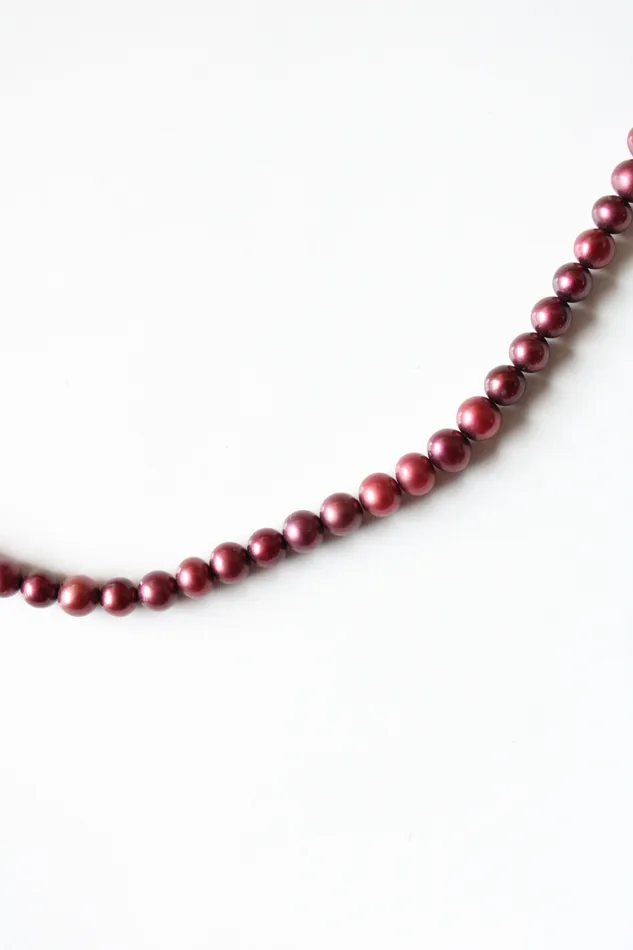 Jubilee Thrift Necklaces Wine Red Genuine Pearl Necklace