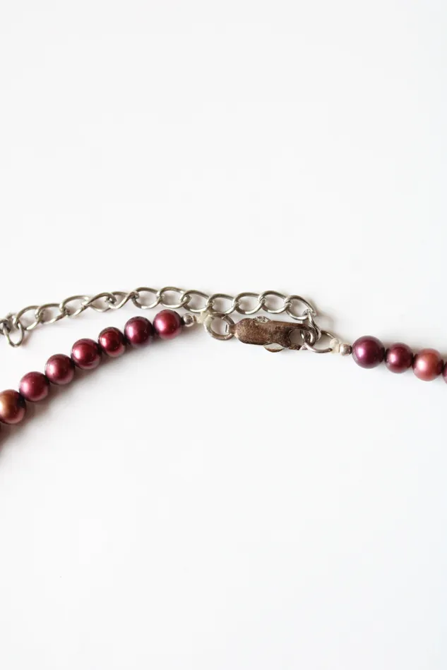 Jubilee Thrift Necklaces Wine Red Genuine Pearl Necklace