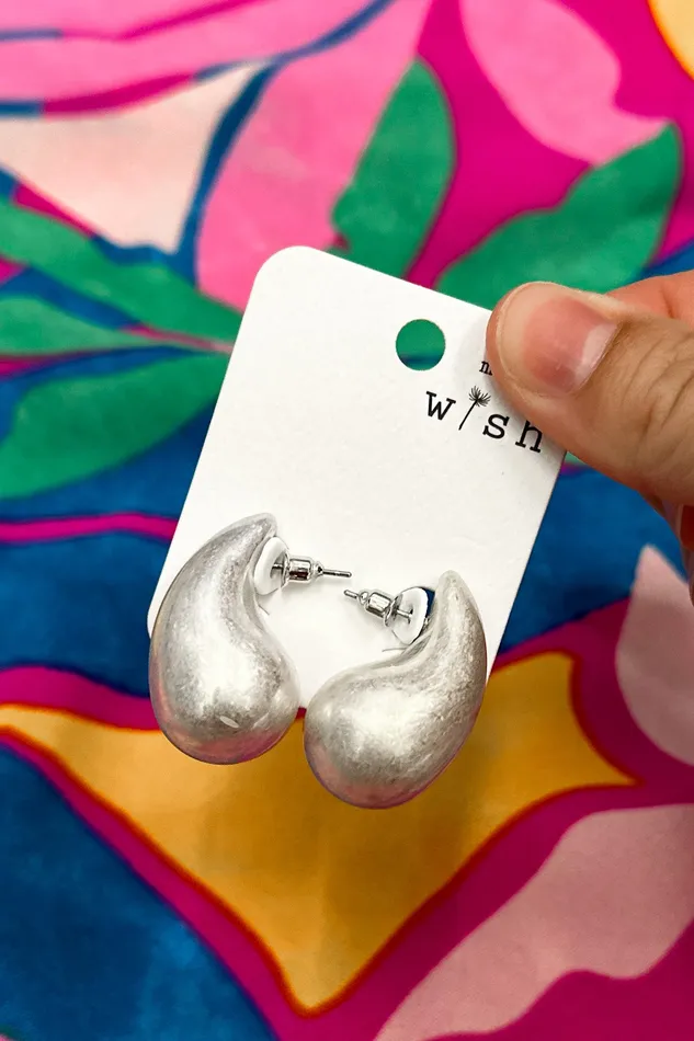 Judson Earrings Metallic Teardrop Post Drop Earrings Silver