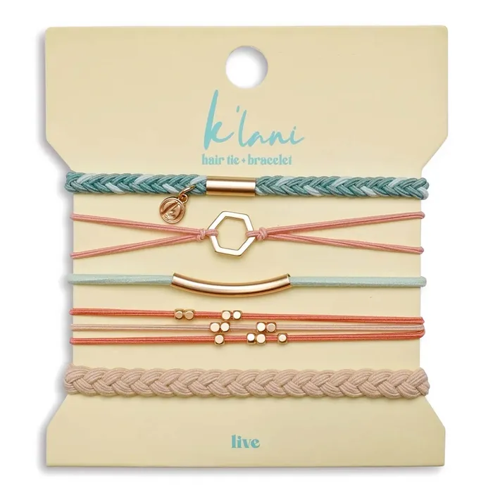 Klani Live Wrist and Hair Tie Bracelet Set 5 Pieces KLANI Bracelets