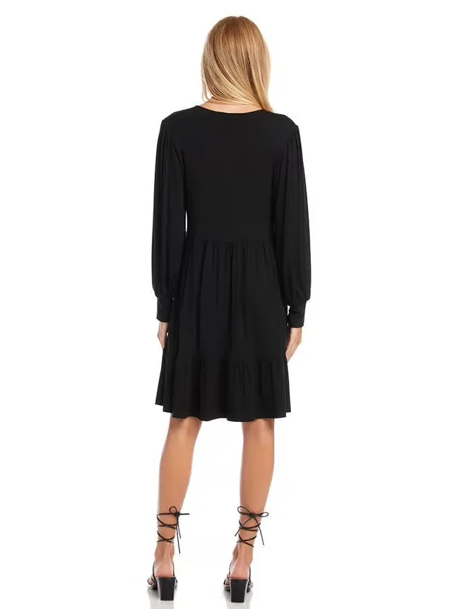 Karen Kane Inc Earrings Karen Kane Long Sleeve Tiered Dress
