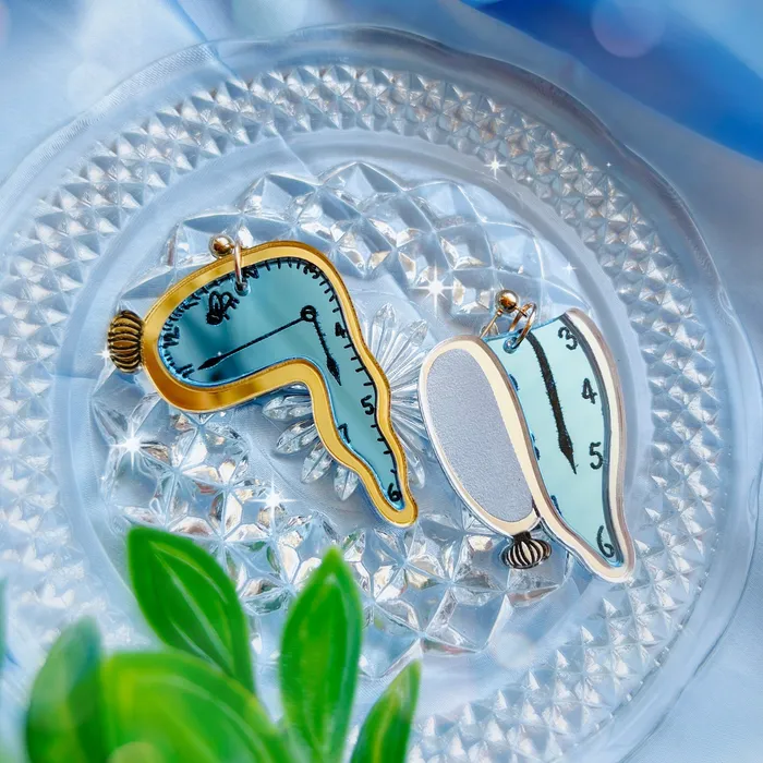 kgfjewelry Earrings Melting Dali Clocks Acrylic Earrings kgfjewelry Earrings Melting Dali Clocks Acrylic Earrings