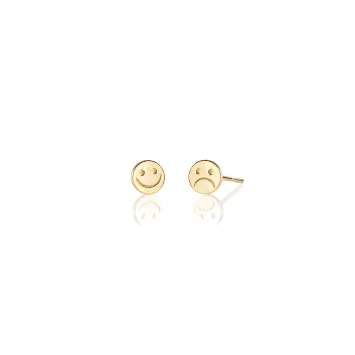 Kris Nations Earrings Happy Sad Stud Earrings