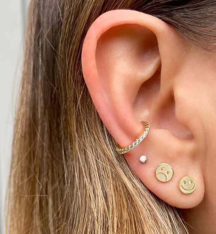 Kris Nations Earrings Happy Sad Stud Earrings
