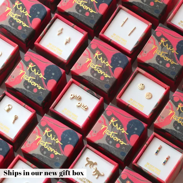 Kris Nations Earrings Happy Sad Stud Earrings