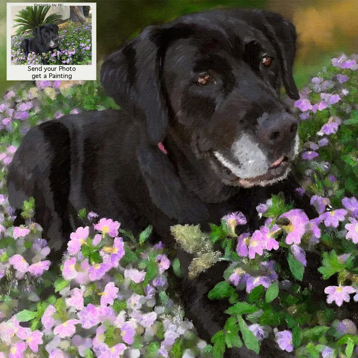Labrador Mix Custom Painted Oil Portrait Portraits by NC Necklaces