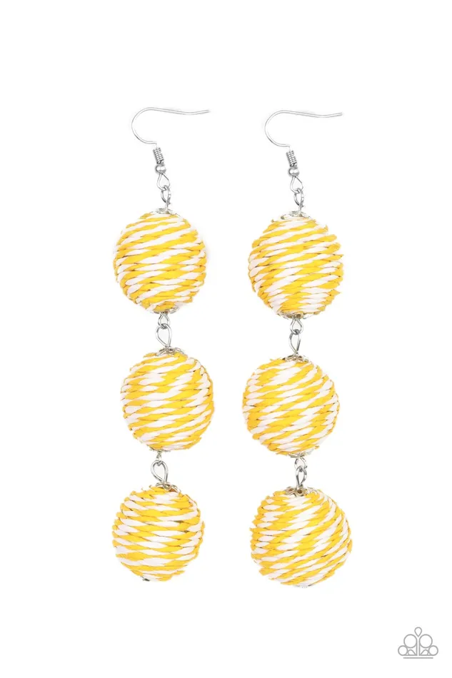 Laguna Lanterns Yellow Paparazzi Accessories Earrings