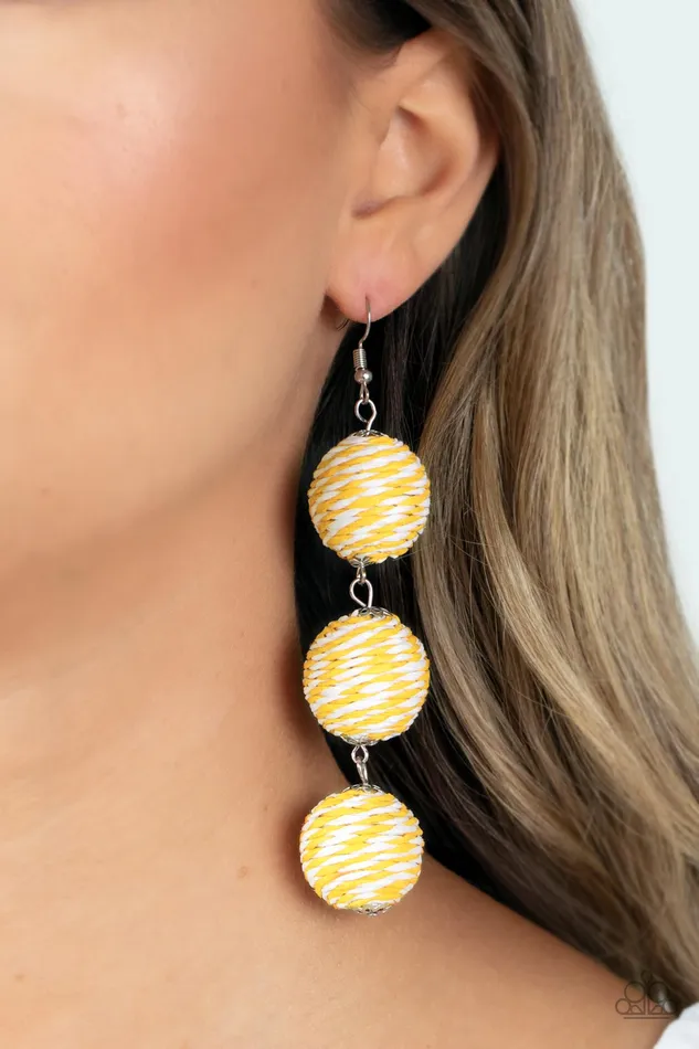 Laguna Lanterns Yellow Paparazzi Accessories Earrings