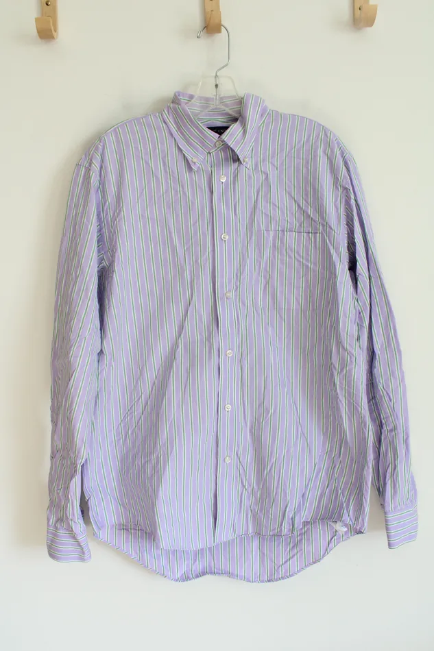 Lands End Earrings Lands End Purple Green Striped Long Sleeved Button Down Shirt M 155 35 Lands End Earrings Lands End Purple Green Striped Long Sleeved Button Down Shirt M 155 35