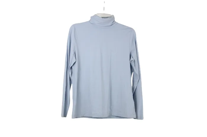Lands End Shaped Fit Blue Turtleneck M Petite Lands End Earrings
