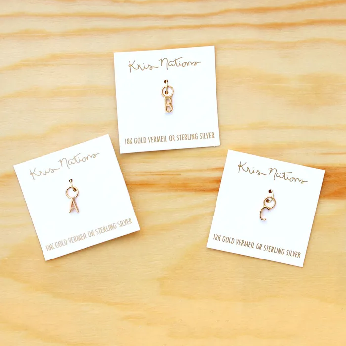 Letter Earring Charms sold as single letters Kris Nations Earrings