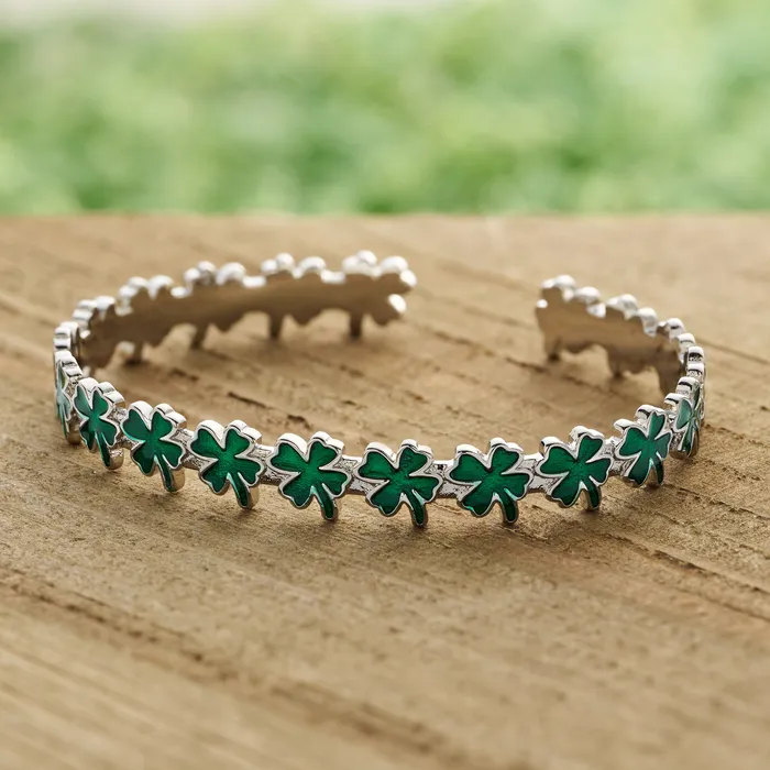 Little FourLeaf Clover Cuff Bracelet Chadds Ford Jewelry Bracelets