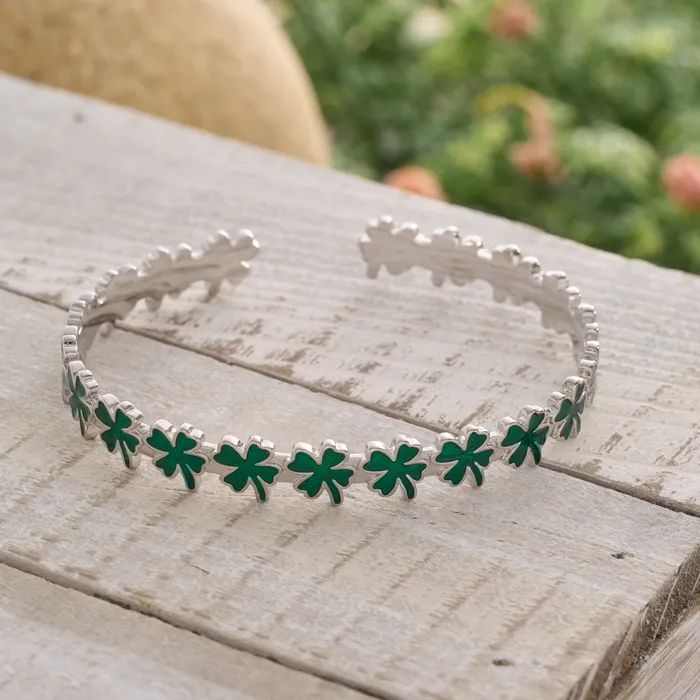 Little FourLeaf Clover Cuff Bracelet Chadds Ford Jewelry Bracelets