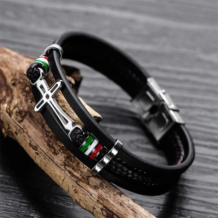 Lords Guidance Bracelets Mens Cross Bracelet br Elegant Sideways Cross